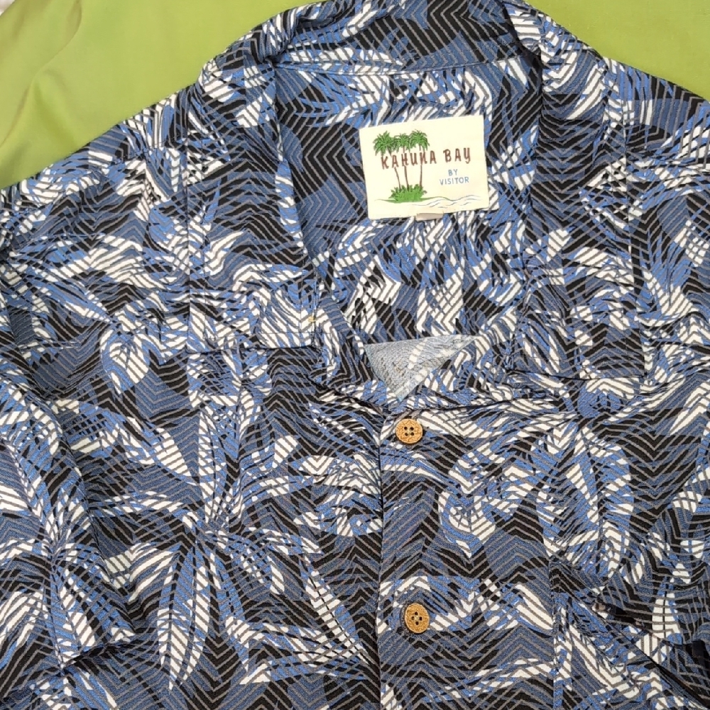 Blue and Black Casual Button Down Shirt